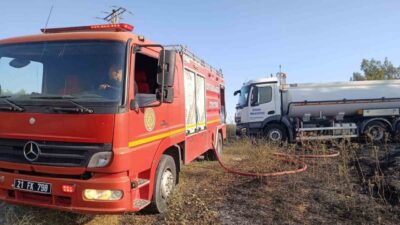 Çınar ilçesinde meydana gelen anız ve örtü yangınında doğrudan etkilenen