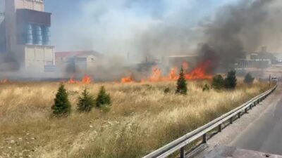 Afyonkarahisar’da yaşanan anız yangını, Emirdağ ilçesindeki Organize Sanayi Bölgesi (OSB)