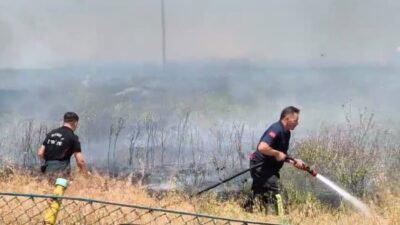 Afyonkarahisar’da, İkinci Küçük Sanayi Sitesi yakınlarındaki boş arazide meydana gelen