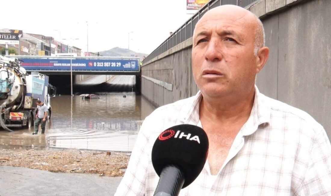 Ankara’da meydana gelen şiddetli yağmur sonucunda Altındağ bölgesinde bulunan bir
