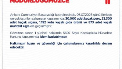 Ankara’da gerçekleştirilen bir kaçakçılık operasyonunda büyük miktarda yasa dışı mal