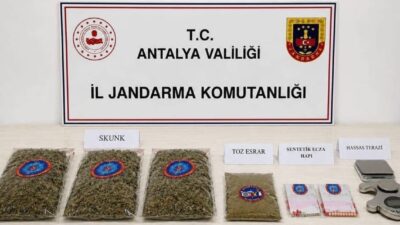 Antalya’da gerçekleştirilen operasyonda jandarma ekipleri tarafından büyük miktarda uyuşturucu madde