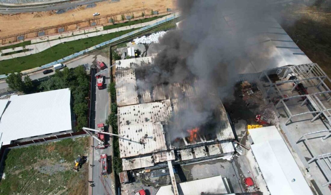 İstanbul’un Arnavutköy ilçesindeki bir sünger üretim fabrikasında meydana gelen yangın,