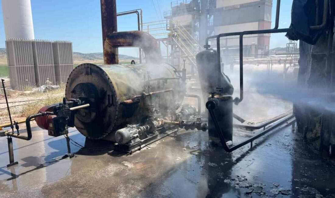 Çorum’un Alaca ilçesinde bulunan bir asfalt üretim tesisi, Sancı köyü