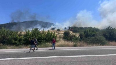 Çanakkale’nin Ayvacık ilçesinde, Büyükhusun köyü yakınlarındaki orman yangını kontrol altına