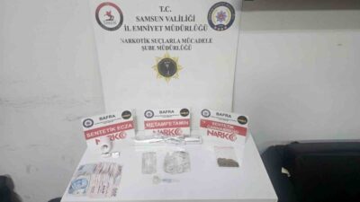Bafra ilçesinde gerçekleştirilen operasyonda polis ekipleri tarafından 2 kişi uyuşturucu