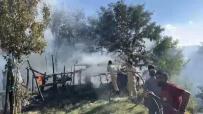 Bingöl’ün Genç ilçesinde Cumhuriyet Mahallesi’nde meydana gelen bir bahçe yangını,
