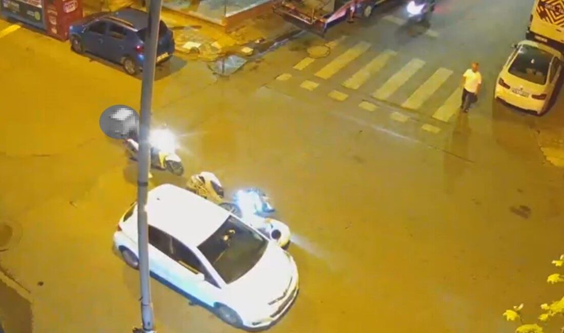 Bahçelievler ilçesindeki bir ara sokaktan çıkan otomobili önlemek için ani