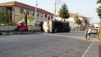 Balıkesir’in Balya ilçesinde meydana gelen bir olayda akaryakıt taşıyan bir