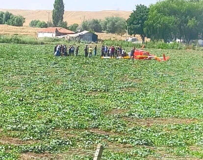 Ankara Temelli’de, R44 model bir eğitim helikopterinin kaza yapması sonucu