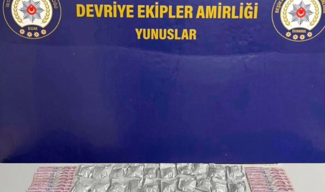 Beşiktaş’ta motosikletli polis timleri, şüpheli bir aracı durdurarak çamaşır makinesine