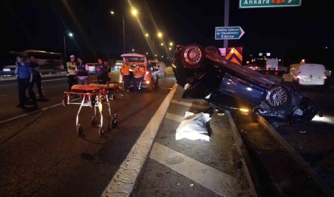Beykoz’da meydana gelen bir trafik kazasında, hızla seyir halindeki bir