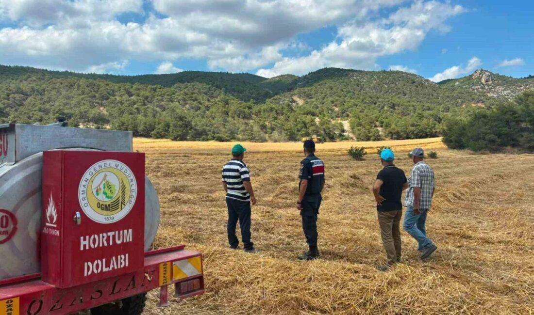Bilecik’te Düzmeşe köyünde, hasat sezonunda tarla yangınlarını önlemek amacıyla biçerdöver