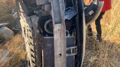 Bigadiç-Balıkesir karayolunda bir sürücü direksiyon hakimiyetini kaybederek şarampole uçtu ve