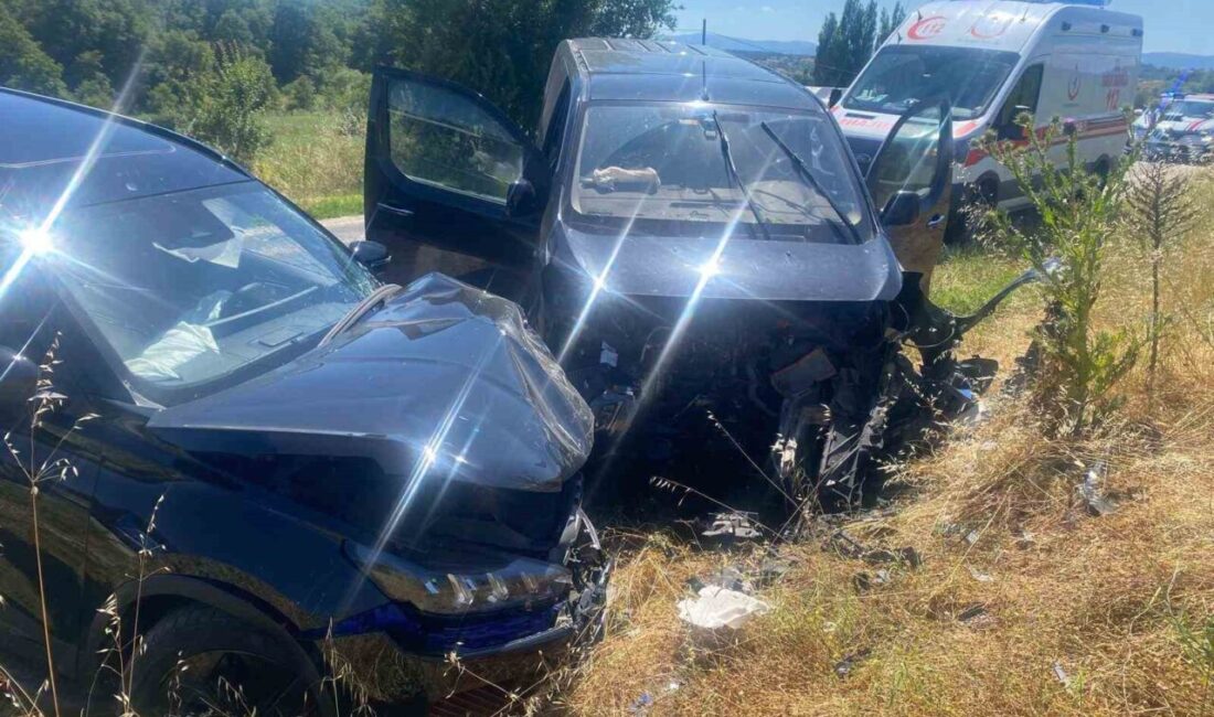 Bilecik’in Bozüyük ilçesinde meydana gelen trafik kazasında iki aracın kafa