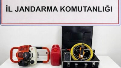 Bilecik’te, alan tarama ve sondaj makineleri kullanarak kaçak sondaj yapan