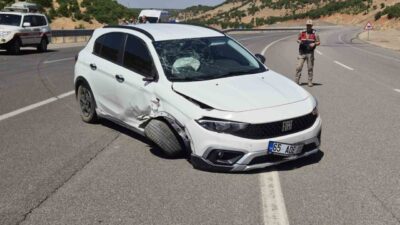 Bingöl’de meydana gelen trafik kazasında otomobilin kontrolünü yitirmesi sonucu bariyerlere