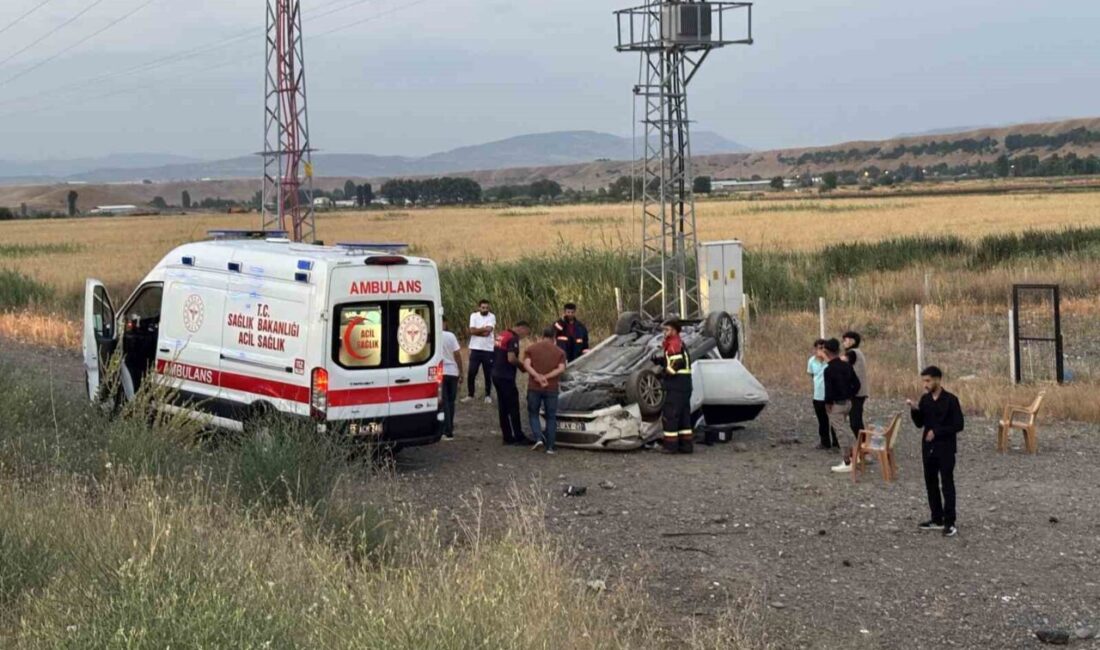 Bingöl’ün Genç ilçesinde meydana gelen trafik kazasında bir aracın takla
