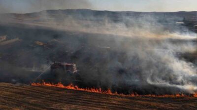 Kırıkkale’deki bir alanda atıldığı iddia edilen sigara izmariti nedeniyle çıkan