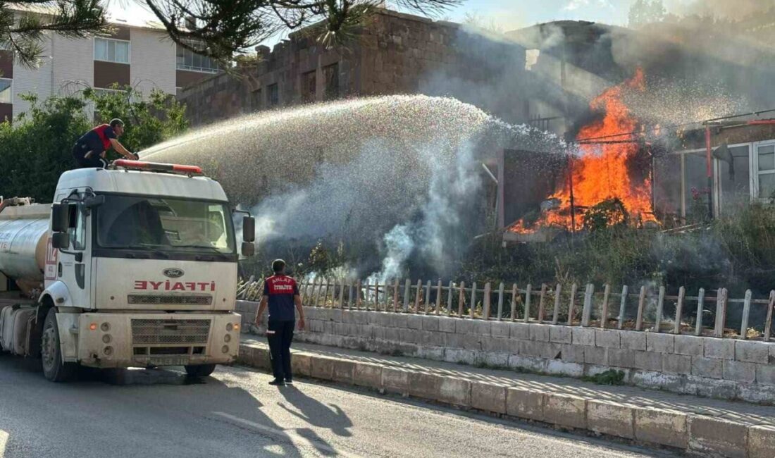 Ahlat ilçesine bağlı Selçuklu Mahallesi’nde bir iş yerinin bahçesinde çıkan