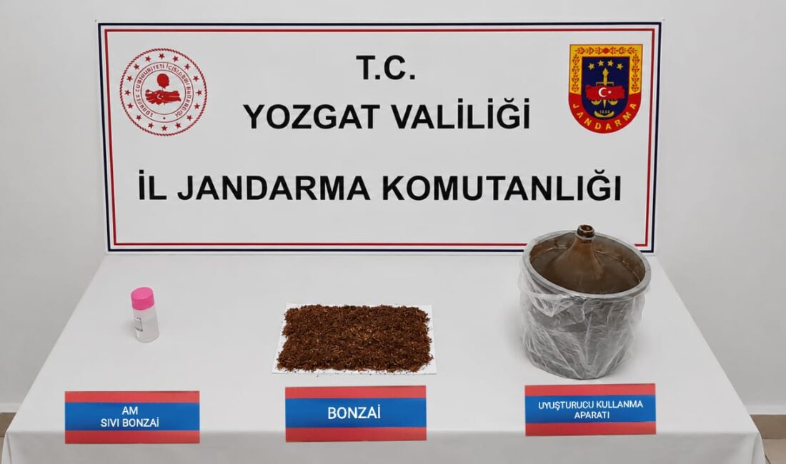 Yozgat İl Jandarma Komutanlığı ekipleri, uyuşturucu madde imal ve ticareti