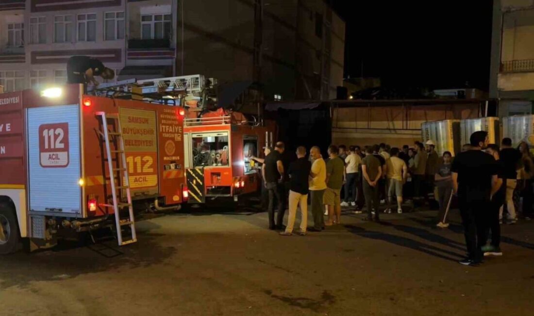 Samsun’un Tekkeköy ilçesindeki bir boya deposunda meydana gelen yangın, itfaiye