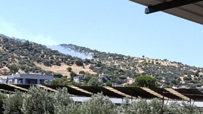 Aydın ilinin Bozdoğan ilçesinde tarım arazisinde çıkan yangını söndürme operasyonu