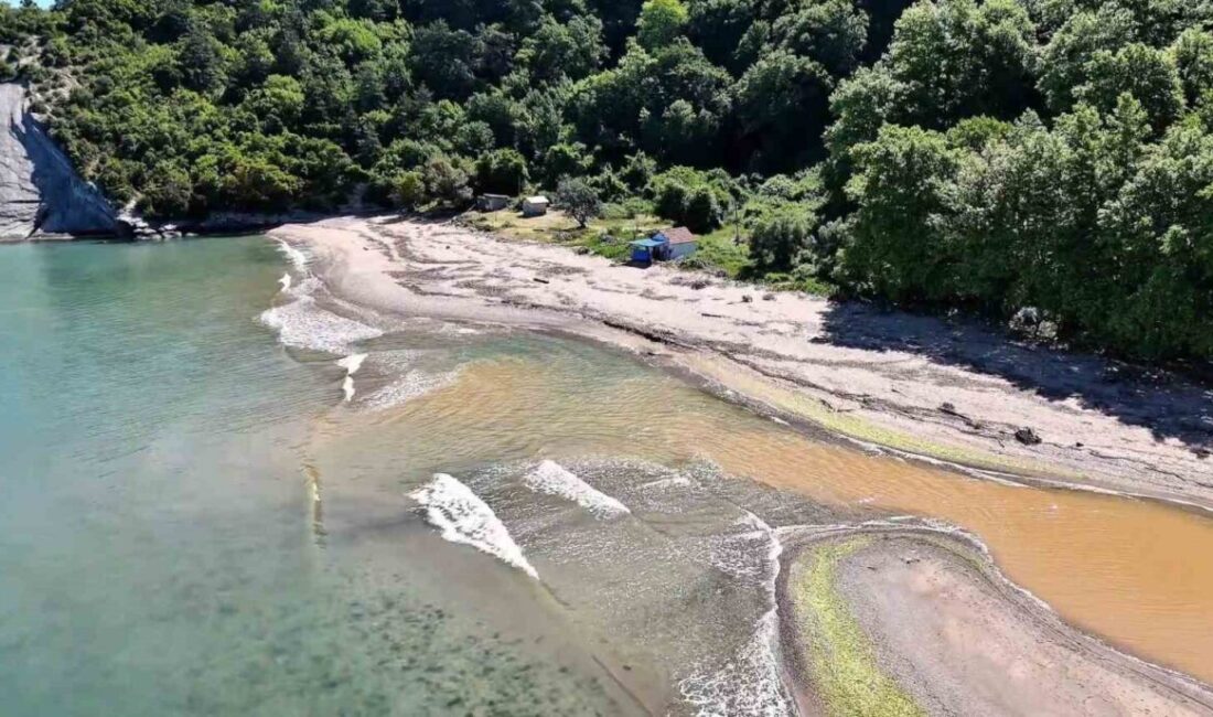 Bartın ilinin sınırındaki Kapısuyu Deresi, Karadeniz’e açılan noktada, iki il