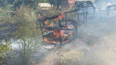 Burdur’da meydana gelen ot yangını, itfaiye ekiplerinin müdahalesi sayesinde çevreye