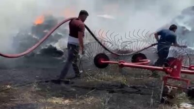 Burdur ilinde, Kayaaltı köyü yakınlarında bir samanlıkta meydana gelen yangın,