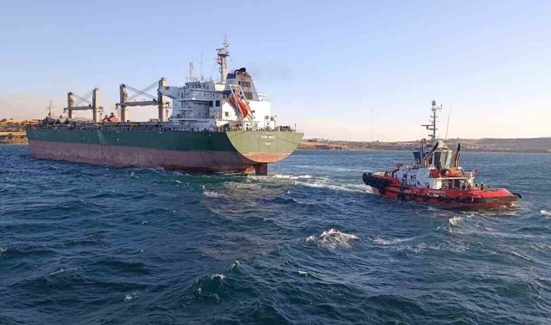 Çanakkale Boğazı’nda bir makine arızası sebebiyle dökme yük gemisi karaya