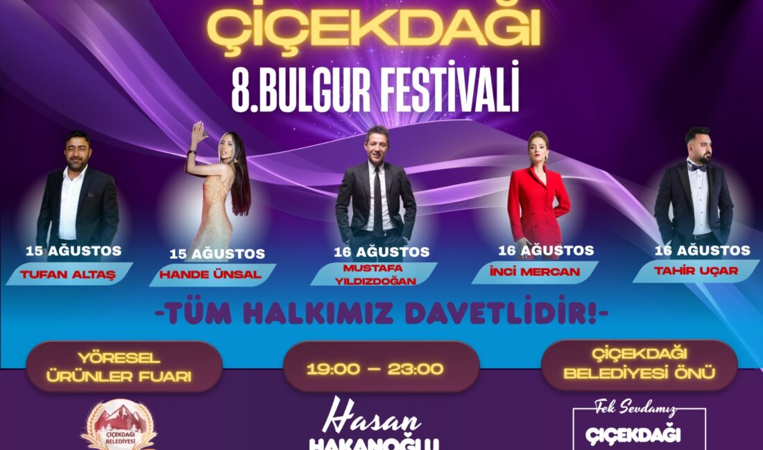 Çiçekdağı ilçesinde bu yıl 8.’si düzenlenecek olan Geleneksel Çiçekdağı Bulgur