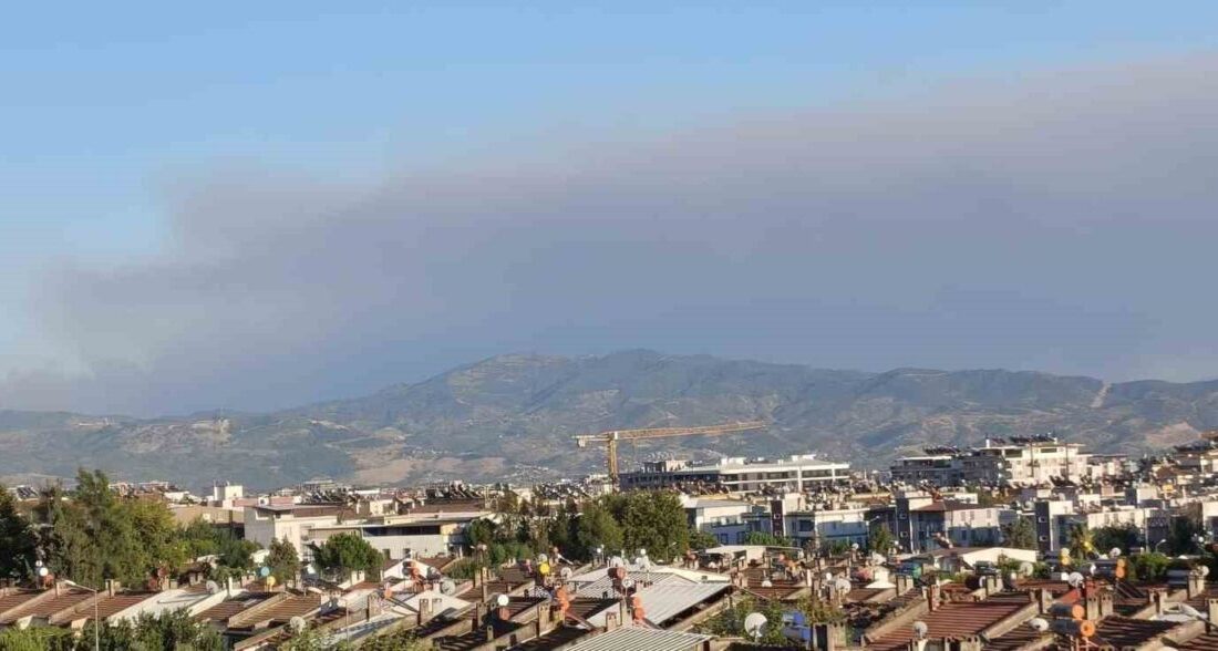 Çine ilçesine bağlı Aydın’da başlayan orman yangını hızla büyürken, dumanlar