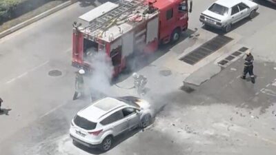 Çorum’da Kunduzhan Mahallesi Çorum Belediye Başkanlığı yakınlarında bir cipin motor