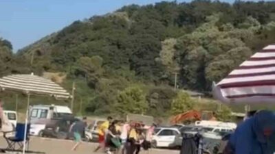 Bursa’nın Karacabey ilçesinde, denizde boğulma tehlikesi geçiren bir kişi, çevredeki