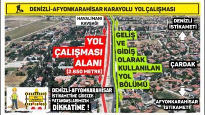 Denizli-Afyonkarahisar Karayolu’nda, Havalimanı Kavşağı ile Çardak Işıklı Kavşağı arasındaki 2