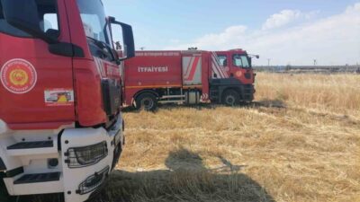 Diyarbakır’ın Bismil ve Çınar ilçelerinde meydana gelen anız yangınları, itfaiye
