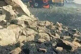 Diyarbakır’ın Lice ilçesinde meydana gelen olayda, bir biçerdöver aniden alev