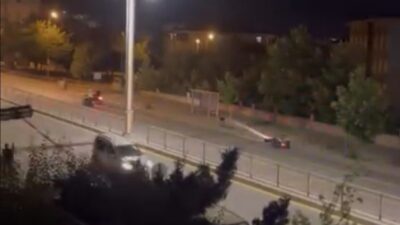 Elazığ’da, Kırklar Mahallesi’nde plakası olmayan bir motosiklet sürücüsü polisin dur