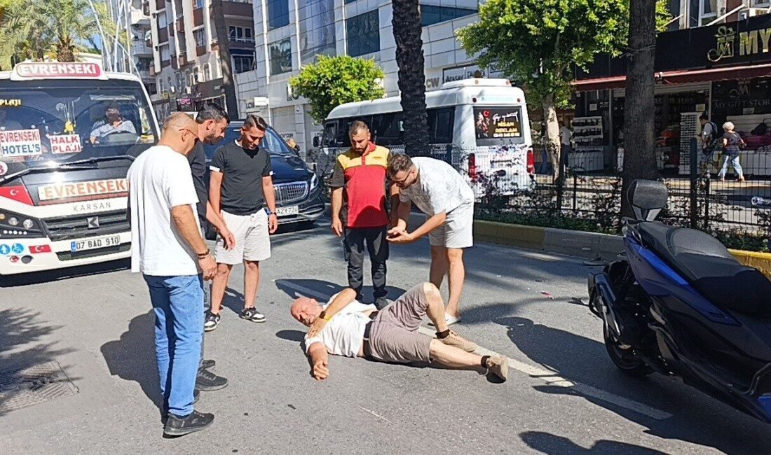 Manavgat ilçesinde, Antalya Caddesi’nde meydana gelen bir olayda, bir motosiklet