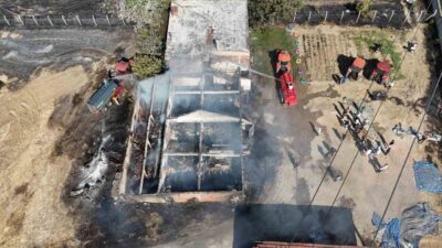Edirne’nin Havsa ilçesine bağlı Osmanlı köyünde meydana gelen yangın sonucunda