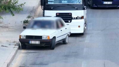 Kırıkkale’de, polis ekipleri tarafından dron yardımıyla gerçekleştirilen trafik denetiminde, kaçmaya