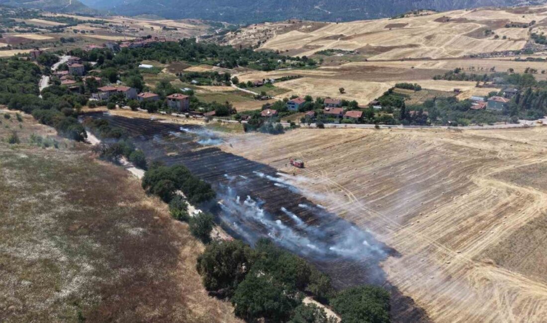 Karabük’te Belenköy mevkiinde meydana gelen olayda, ekin tarlasında çalışan balya