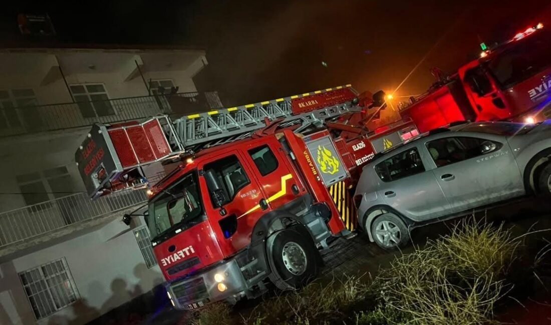 Elazığ ilinde bulunan bir evde çıkan yangın, hızla yayılarak binanın