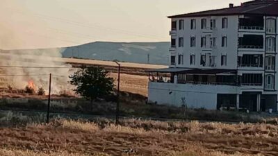 Palu ilçesindeki bir tarlada çıkan yangın, ekiplerin zamanında müdahalesi ile
