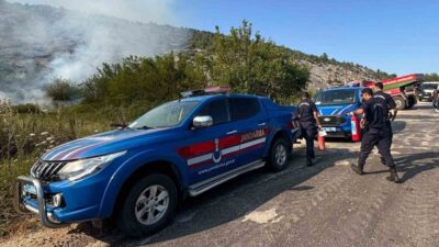 Bilecik’te, elektrik direğinden çıkan kıvılcımın neden olduğu orman yangını kontrol
