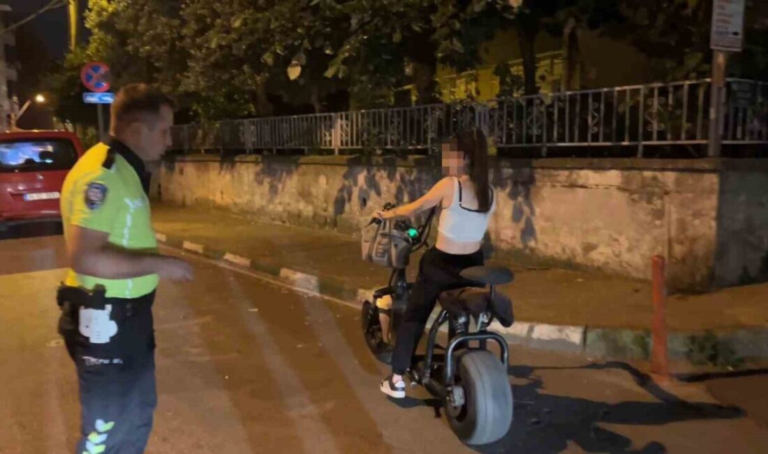 Bursa’da bir elektrikli bisiklet sürücüsü, alkol denetimi sırasında şüpheli davranışları