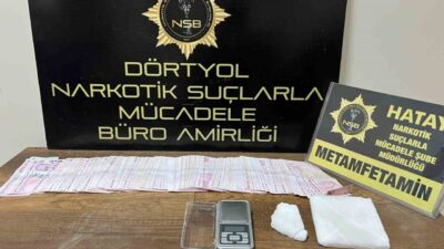 Erzin ilçesinde düzenlenen bir uyuşturucu operasyonunda 250 gram metamfetamin ele