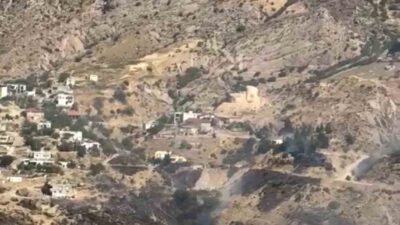Adıyaman’ın Kahta ilçesinde eski Kahta Kalesi civarında meydana gelen orman