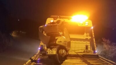 Fatsa ilçesinde meydana gelen bir trafik kazasında motosiklet duvara çarptı